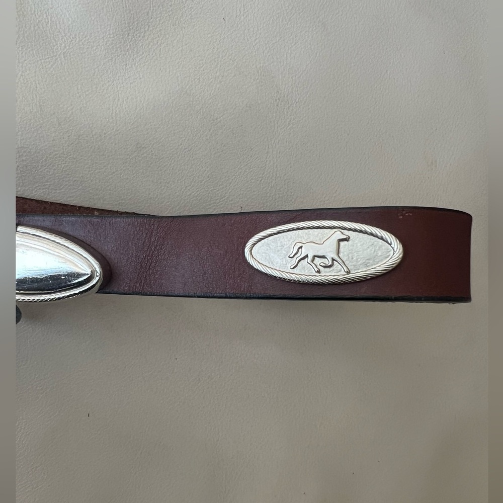 Horse-themed Brown Leather Belt - Size 30 - Picture 2 of 11